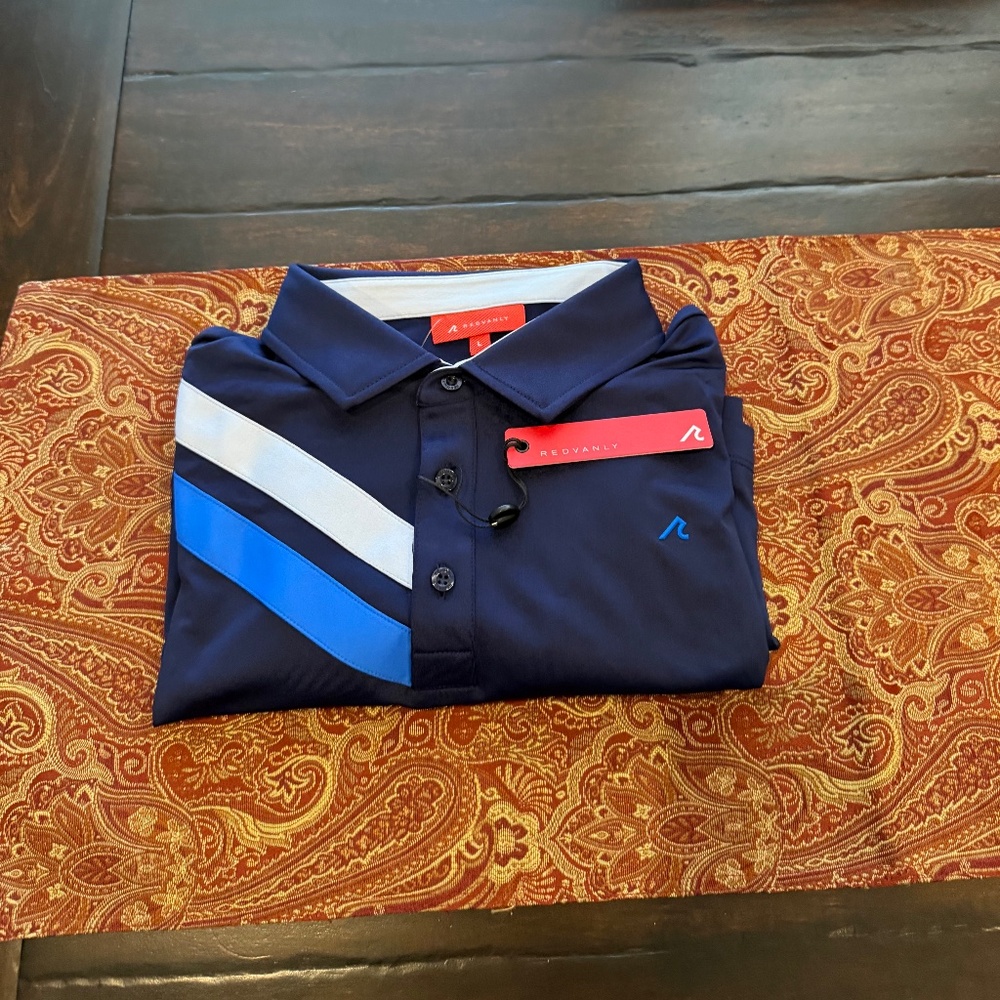 Redvanly Men’s Large Midnight Navy Westin Performance Polo MSRP $110